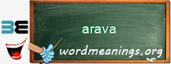 WordMeaning blackboard for arava
